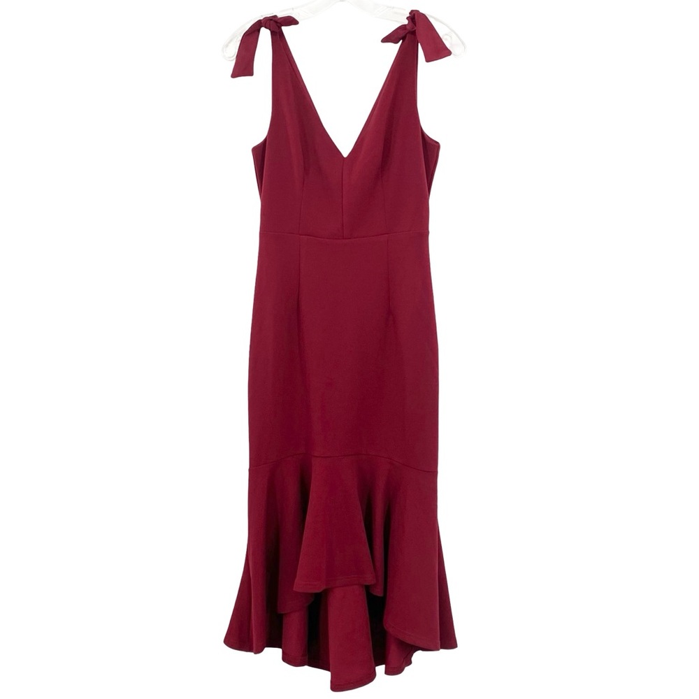 Lulus Want You to Want Me Wine Red Trumpet Hem Bodycon Midi Dress